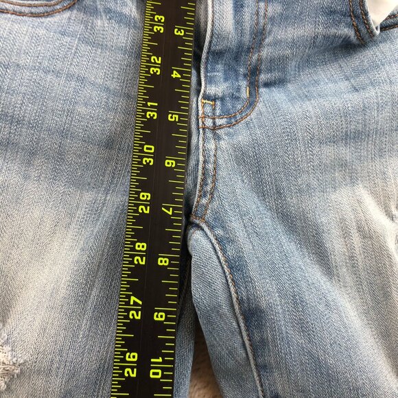American Eagle Womens Jeans Size 2 Slim Straight Jeggings Distressed Blue Denim - Picture 6 of 15